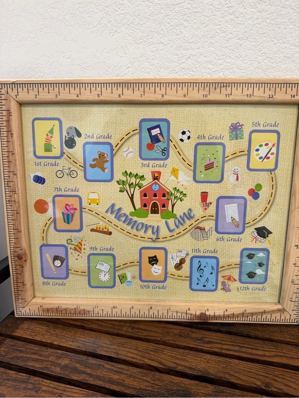 Memory Lane & School Days Framed Home Accents Wall Art - Beige